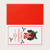 Funny Christmas Hund Howliday Niedlich Hund Faltka (Außenseite Aufgefaltet)