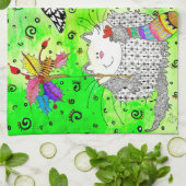 Funny Christmas Hund, Katze und Maus Küchentuch (Gefaltet)