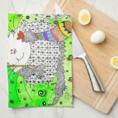 Funny Christmas Hund, Katze und Maus Küchentuch (Viertel Falte)