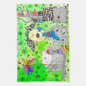 Funny Christmas Hund, Katze und Maus Küchentuch (Vertikal)