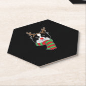 Funny Christmas Hund Xmas Rentier Border Collie Ho Untersetzer (angewinkelt)