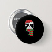Funny Christmas Hund Xmas Weihnachtsborder Collie Button (Vorne & Hinten)