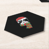 Funny Christmas Hund Xmas Weihnachtsborder Collie Untersetzer (angewinkelt)