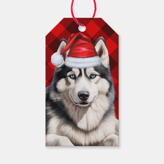 Funny Christmas Husky für Hunde Liebhaber Buffalo Geschenkanhänger (Vorderseite)