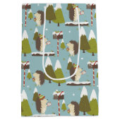 Funny Christmas Igel Kinder Name Mittlere Geschenktüte (Rückseite)