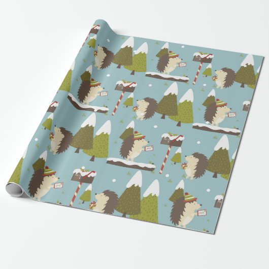 Funny Christmas Igel Wrapping Paper Geschenkpapier (Ungerollt)