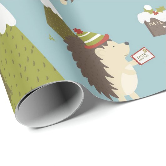 Funny Christmas Igel Wrapping Paper Geschenkpapier (Rolleneckpunkt)