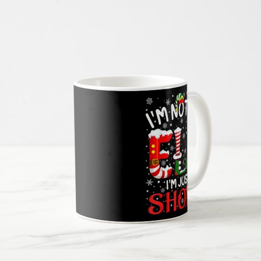 Funny Christmas I'm Not An Elf Just Short Xmas Men Kaffeetasse (VorderseiteRechts)