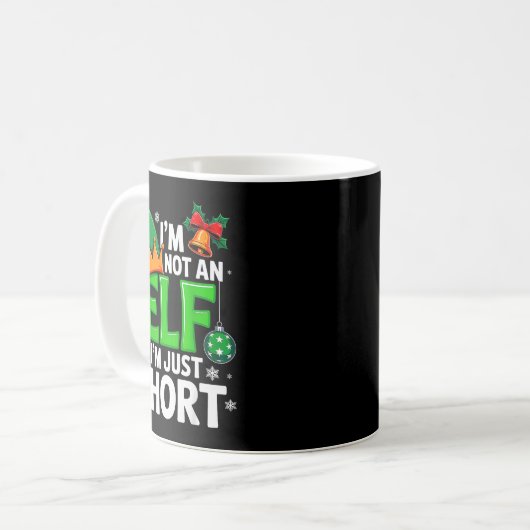 Funny Christmas Im Not An Elf Just Short Xmas Men Kaffeetasse (Vorderseite Links)