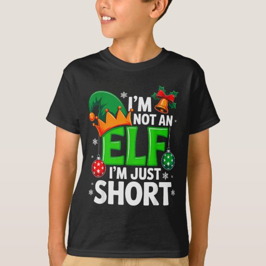 Funny Christmas Im Not An Elf Just Short Xmas Men T-Shirt (Vorderseite)