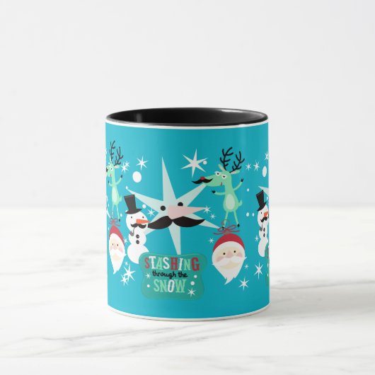 Funny Christmas Images Mustache Tasse (Zentrum)