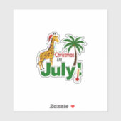 Funny Christmas in July Shirt Santa Giraffe Palm T Aufkleber (Blatt)