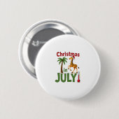 Funny Christmas in July Shirt Santa Giraffe Palm T Button (Vorne & Hinten)