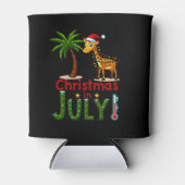 Funny Christmas in July Shirt Santa Giraffe Palm T Dosenkühler (Vorderseite)