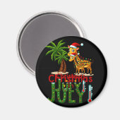 Funny Christmas in July Shirt Santa Giraffe Palm T Magnet (Vorderseite/Rückseite)