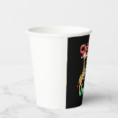 Funny Christmas in July Shirt Santa Giraffe Palm T Pappbecher (Rechts)