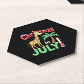 Funny Christmas in July Shirt Santa Giraffe Palm T Untersetzer (angewinkelt)