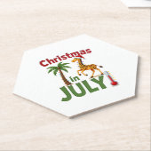Funny Christmas in July Shirt Santa Giraffe Palm T Untersetzer (angewinkelt)