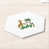 Funny Christmas in July Shirt Santa Giraffe Palm T Untersetzer (angewinkelt)