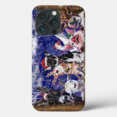 Funny Christmas iPhone Case Happy Animal Party (Rückseite)