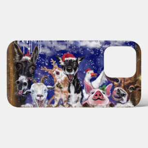 Funny Christmas iPhone Case Happy Animal Party