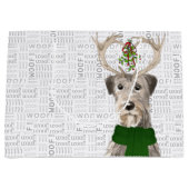 Funny Christmas Irish Wolfhound Dog Lover Große Geschenktüte (Vorderseite)