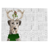 Funny Christmas Irish Wolfhound Dog Lover Große Geschenktüte (Rückseite)