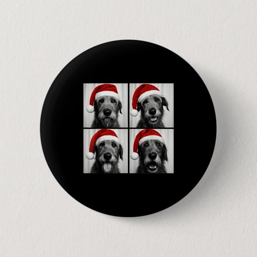 Funny Christmas Irish Wolfhound Santa Dog Lover Ph Button (Vorderseite)