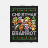 Funny Christmas Italian Brain Rot Italian Brainrot Fleecedecke (Vorderseite)