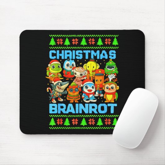 Funny Christmas Italian Brain Rot Italian Brainrot Mousepad (Mit Mouse)