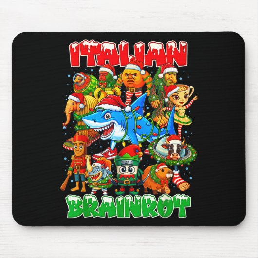 Funny Christmas Italian Brain Rot Italian Brainrot Mousepad (Vorne)