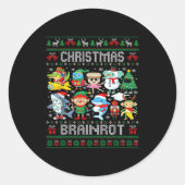 Funny Christmas Italian Brain Rot Italian Brainrot Runder Aufkleber (Vorderseite)