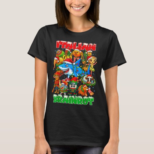 Funny Christmas Italian Brain Rot Italian Brainrot T-Shirt (Vorderseite)