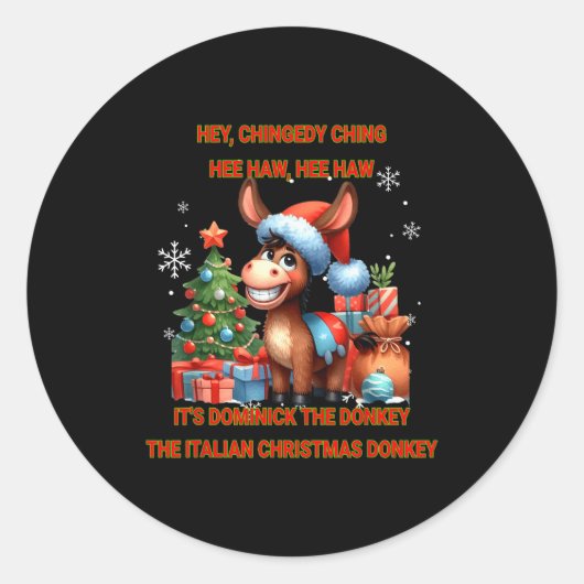 Funny Christmas Italian Christmas Dominick The  Runder Aufkleber (Vorderseite)