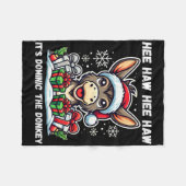 Funny Christmas Italian Christmas Donkey Dominic T Fleecedecke (Vorderseite (Horizontal))