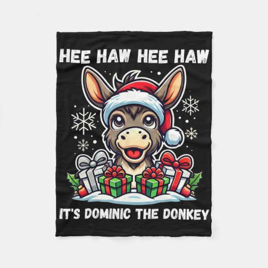 Funny Christmas Italian Christmas Donkey Dominic T Fleecedecke (Vorderseite)