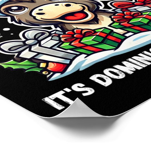 Funny Christmas Italian Christmas Donkey Dominic T Poster (Ecke)