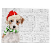 Funny Christmas Jack Russell Terrier Dog Große Geschenktüte (Rückseite)