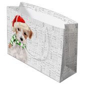 Funny Christmas Jack Russell Terrier Dog Große Geschenktüte (Rückseite Schrägansicht)