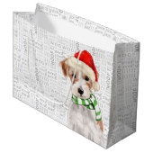 Funny Christmas Jack Russell Terrier Dog Große Geschenktüte (Vorderseite Schrägansicht)