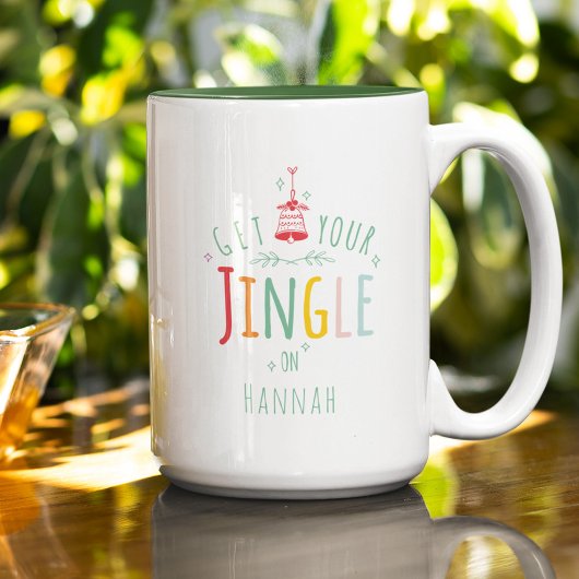 Funny Christmas Jingle Bells Rainbow Individuelle Zweifarbige Tasse