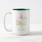Funny Christmas Jingle Bells Rainbow Individuelle Zweifarbige Tasse (Links)