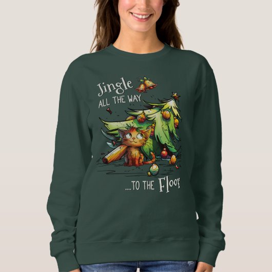 Funny Christmas Jingle Cat | Cat Lover Geschenk Sweatshirt (Vorderseite)