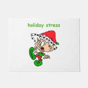 Funny Christmas Joke Niedlich Elf Holiday Stress Fußmatte