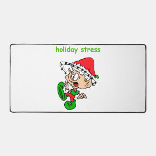Funny Christmas Joke Niedlich Elf Holiday Stress Schreibtischunterlage