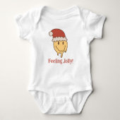 Funny Christmas Jolly Trippy Smile Santa Baby Strampler (Vorderseite)