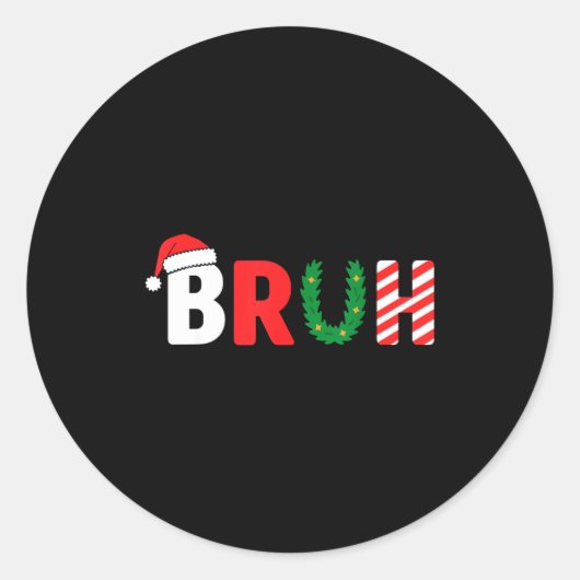 Funny Christmas Kids Bruh Christmas Shirt Teens Bo Runder Aufkleber (Vorderseite)