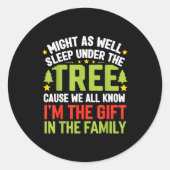 Funny Christmas Kids Mens Christmas Pajamas Women Runder Aufkleber (Vorderseite)