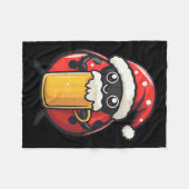 Funny Christmas Ladybug mit Bier-Comic Fleecedecke (Vorderseite (Horizontal))