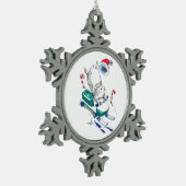 Funny Christmas Lemming Snowmachine Tree Schneeflocken Zinn-Ornament (Links)